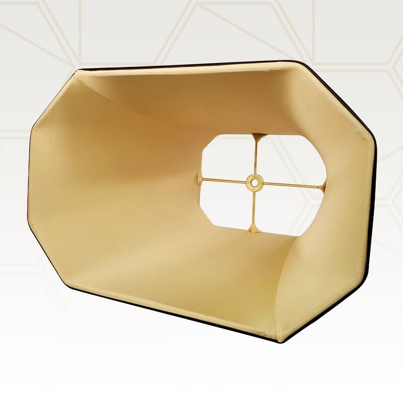 Royal Designs Rectangle Cut Corner Lamp Shade, Black with Gold, (6x8)x(9x14)x10.5