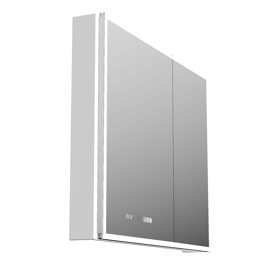 Modland 30"-48"W x 32"H Medicine Cabinet LED Mirrored Wall Mounted Bathroom Mirror with Storage