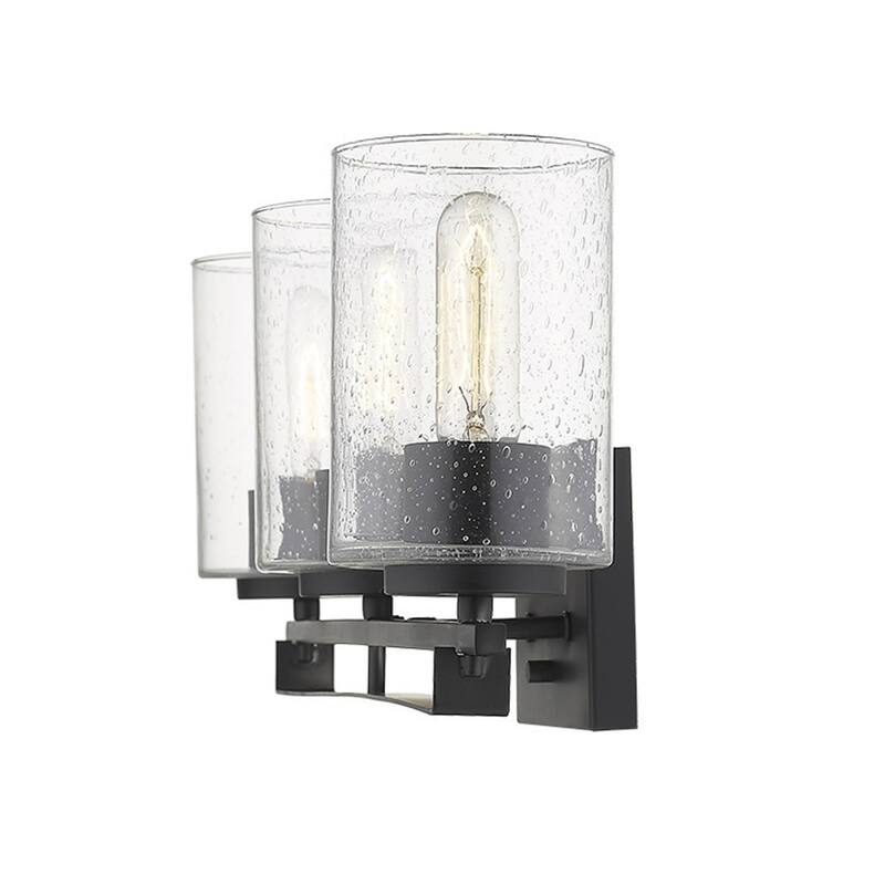 Modern Flush Mount Wall Light Fixture with Clear Bubble Glass Shade and LED Compatible for Bedroom