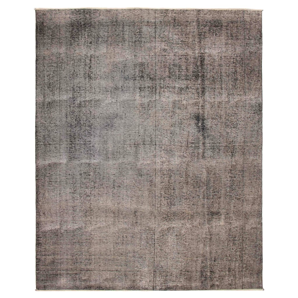 ECARPETGALLERY Hand-knotted Color Transition Dark Grey Wool Rug - 9'3 x 11'6