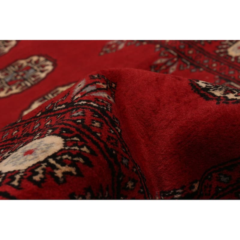 ECARPETGALLERY Hand-knotted Peshawar Bokhara Red Wool Rug - 2'7 x 8'1