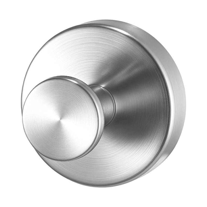 2-Pack Brushed Nickel Stainless Steel Suction Cup Hooks for Bathroom Organizer No Drill Needed - 2.36 x 2.36 x 1.85 in