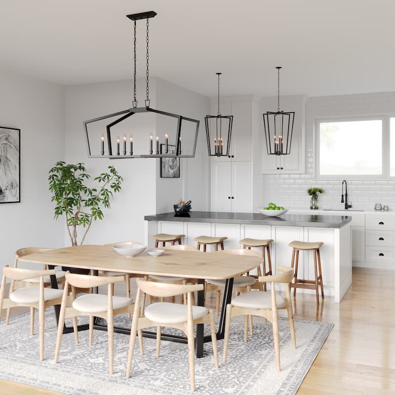 Millennium Lighting Lizabeth 6 Light Chandelier Ceiling Fixture in Matte Black - 8 Light