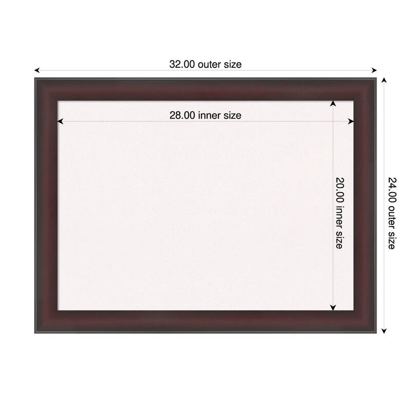 Grand Cherry Narrow Framed Cork Board - Bulletin Board, Organization Board, Pin Board - White - 32 x 24 in