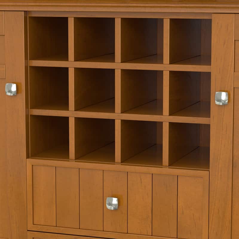 WYNDENHALL Freemont SOLID WOOD 54 inch Wide Transitional Sideboard Buffet and Wine Rack - 54 W x 17 D x 36 H