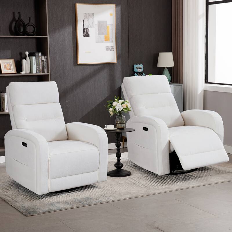Aemeios Swivel Power Recliner Rocker with USB and Type C Port Set of 2