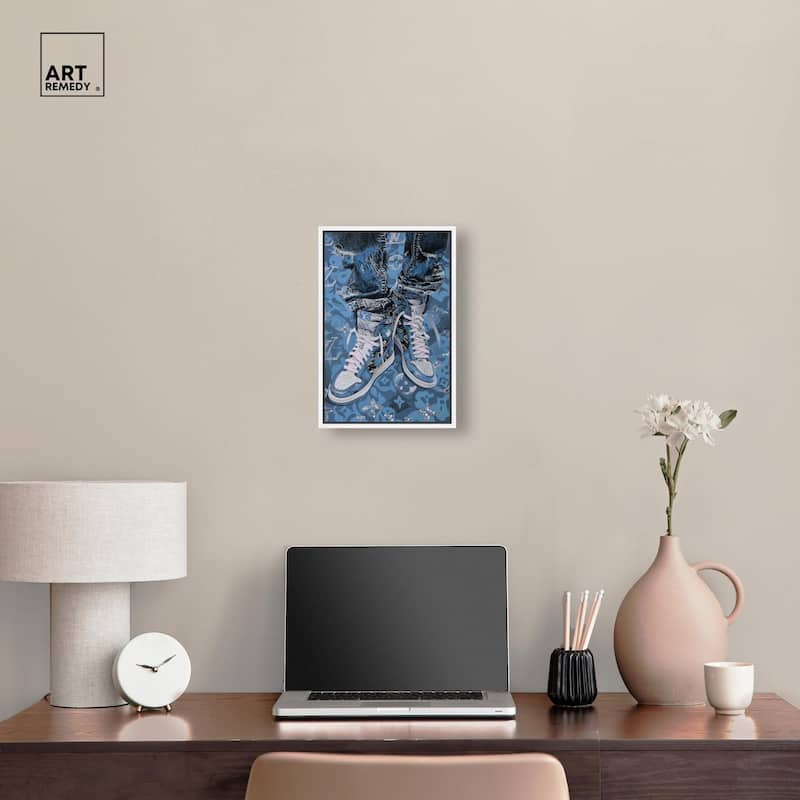 Blue Dreams Sneakers Canvas by Art Remedy