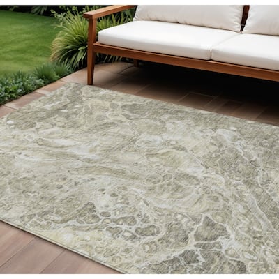 HomeRoots Abstract Transitional Rectangle Outdoor Rug