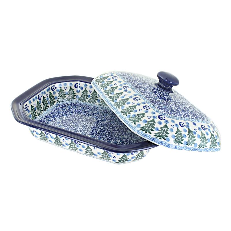 Blue Rose Polish Pottery 662 Ceramika Artystyczna Medium Covered Baker