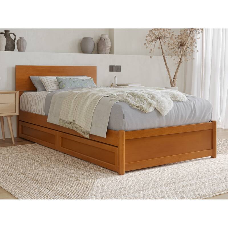 Wesley Platform Bed with Panel Footboard and Storage Drawers