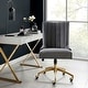 preview thumbnail 3 of 52, Empower Channel Tufted Performance Velvet Office Chair in Gold Teal
