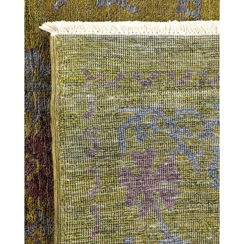 Overton Hand Knotted Wool Vintage Inspired Modern Contemporary Overdyed Gray Area Rug - 7' 10" x 10' 6"