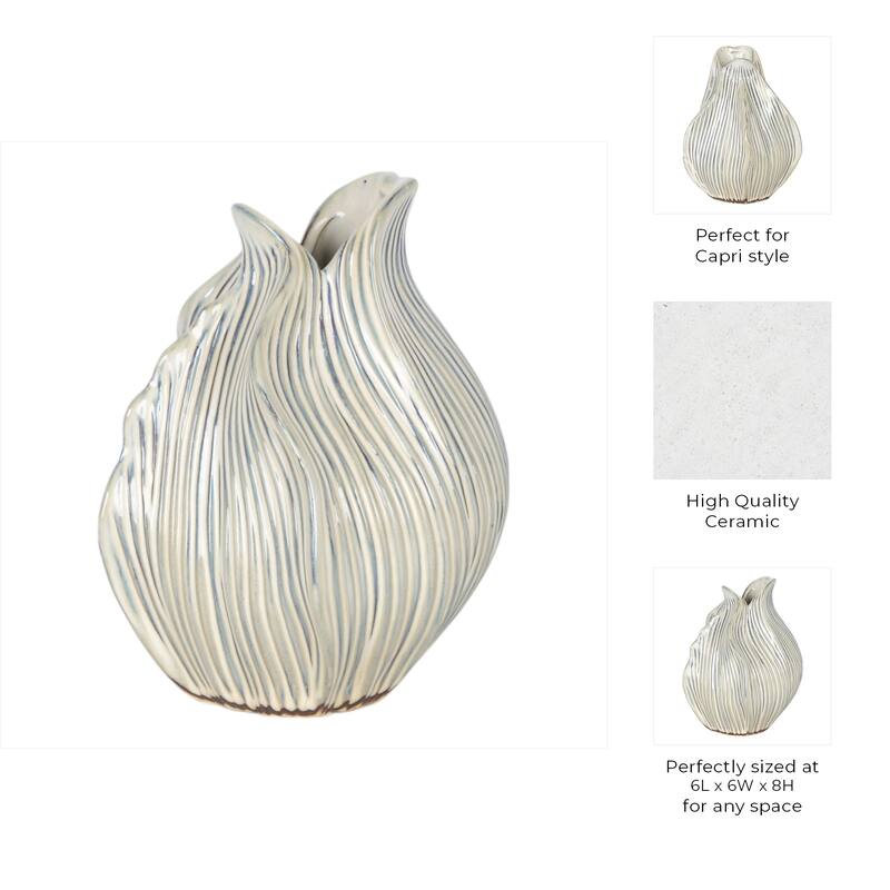 Ceramic Decorative Vase Handcrafted Unique Sculptural Curved Design