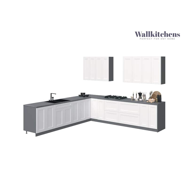 Kitchen Prodigy Collection White Matte Color Base Size 11Ft Wide - 130x130 - White