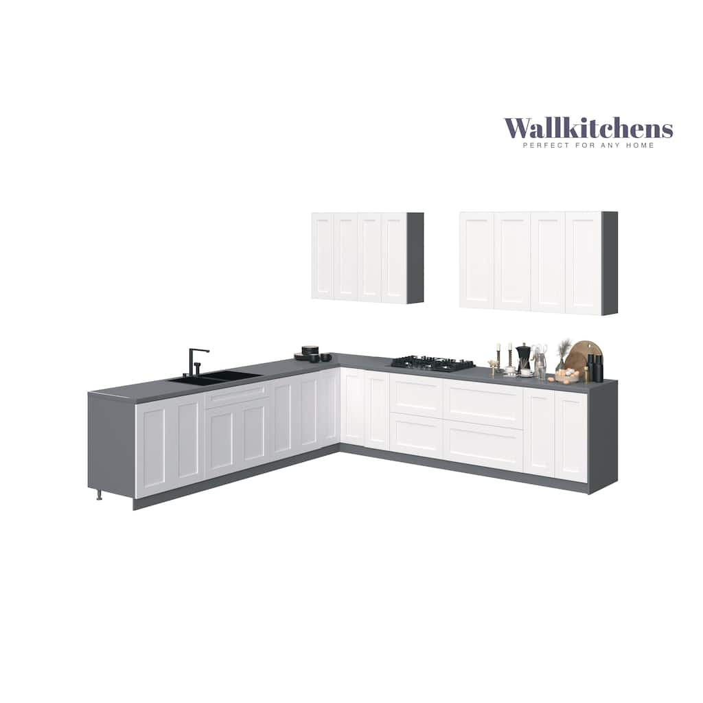 Kitchen Prodigy Collection White Matte Color Base Size 11Ft Wide - 130x130