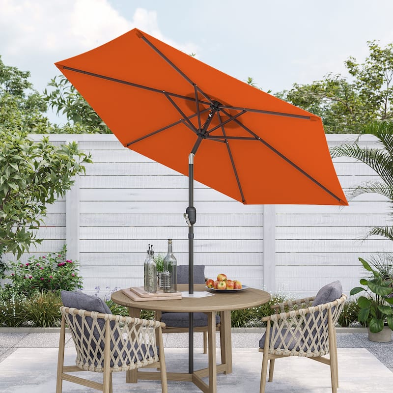 Bonosuki 7.5-foot Waterproof Sunshade Canopy Patio Umbrella - Carrot Orange