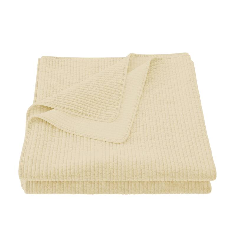 HiEnd Accents Stonewashed Cotton Velvet Quilt, 1PC - Light Tan - Queen