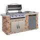 preview thumbnail 1 of 10, 7ft. Stone Veneer Gas Grill Island in Stainless with 4-Burner Propane