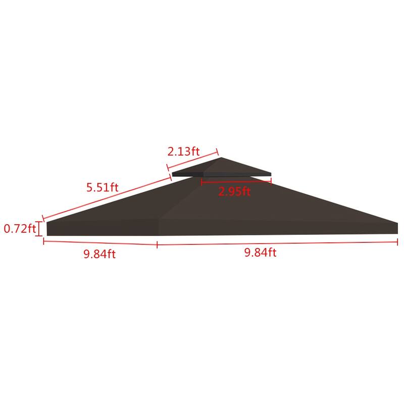 2-Tier Replacement Canopy Top Outdoor Garden Gazebo Roof - 10' x 10'