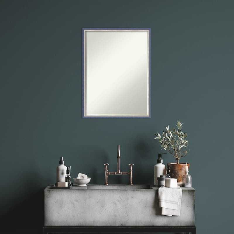 Theo Narrow Half-Inch-Bevel Wood Framed Wall Mirror - Glass Size 18x24