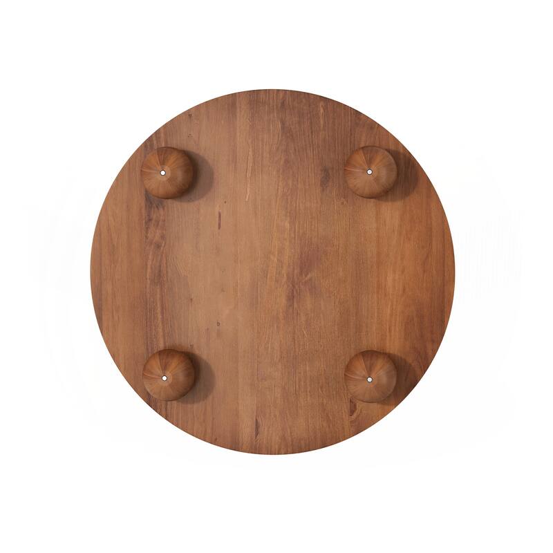 Round Fluted Coffee Table with Storage