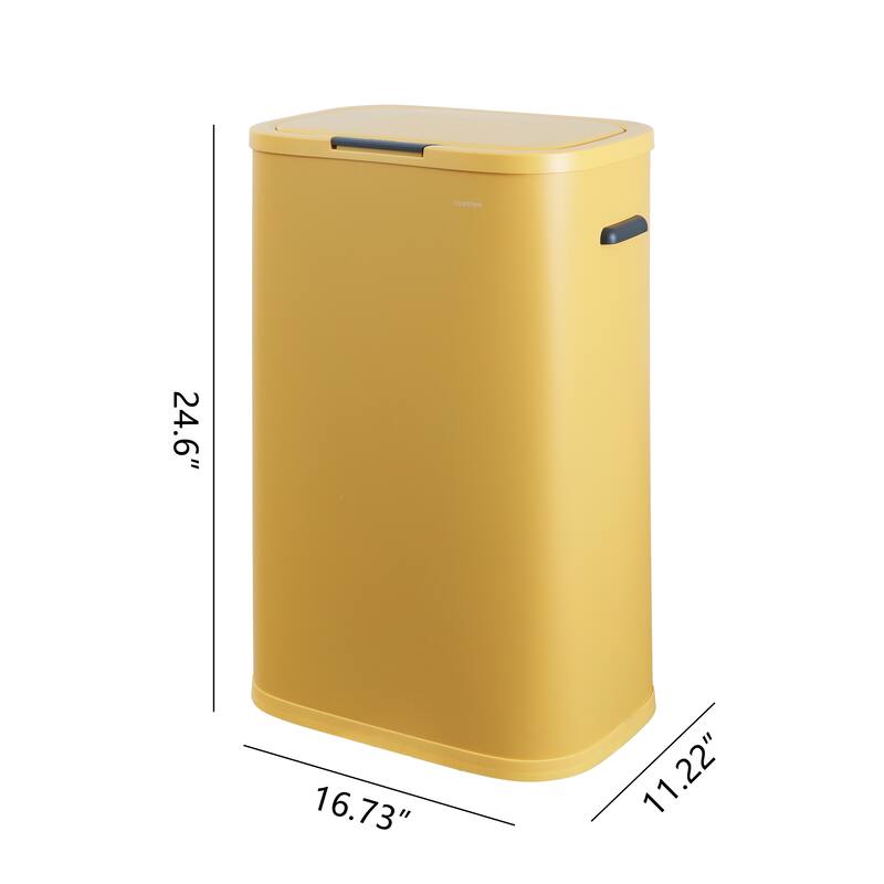 happimess Tammi Kitchen 14.5-Gallon Slim Metal Push Button Trash Can