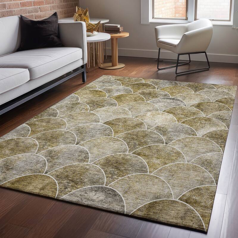Premium Washable Super Soft Contemporary Geo Mayfield Rug - Taupe - 3' x 5' - Rectangle