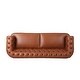 preview thumbnail 9 of 15, Litch Chesterfield Leather Tufted 3 Seater Top Grain Sofa by Christopher Knight Home