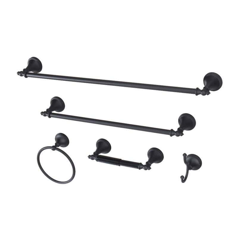 Naples 18-Inch and 24-Inch Towel Bar Bathroom Accessory Set in Black