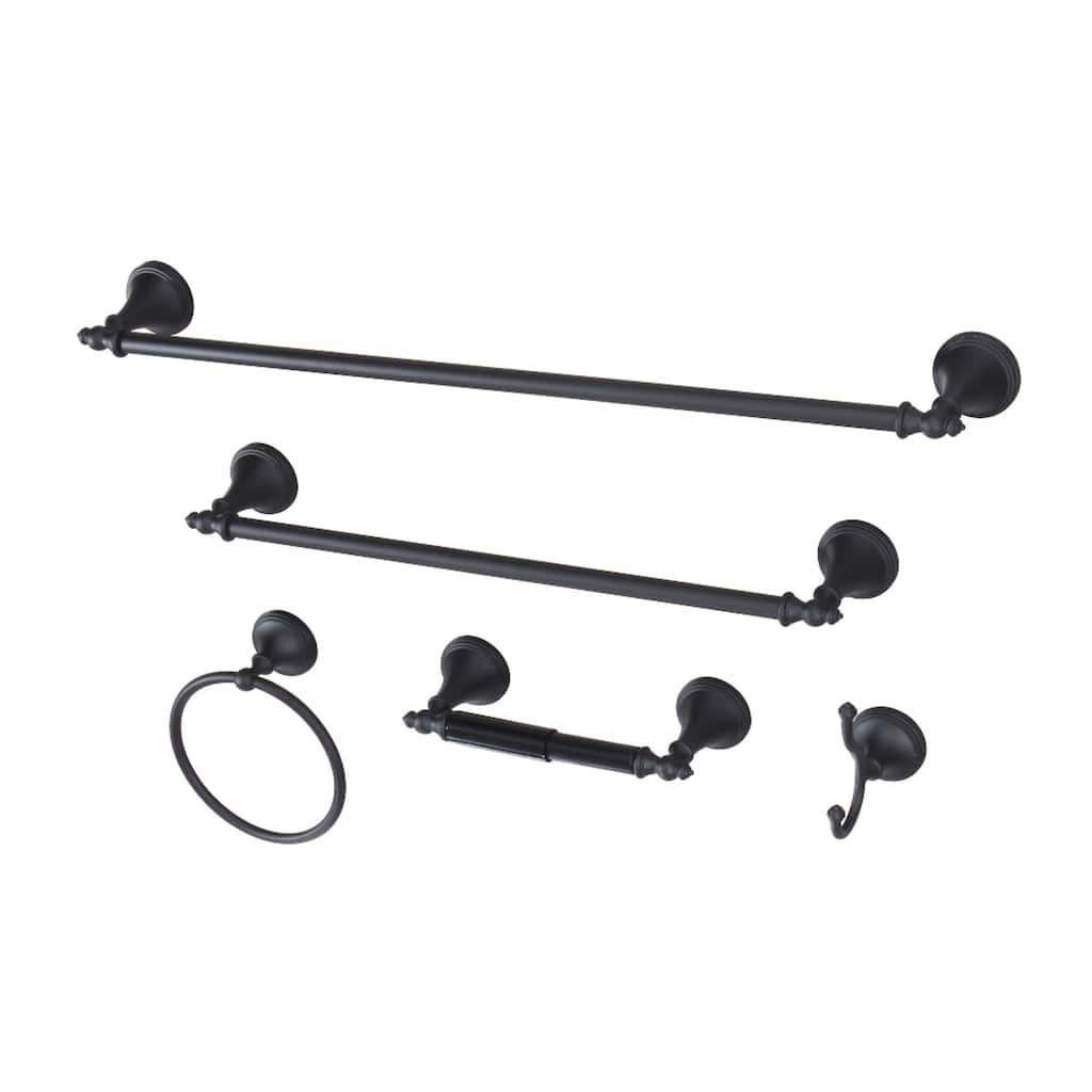 Naples 18-Inch and 24-Inch Towel Bar Bathroom Accessory Set in Black