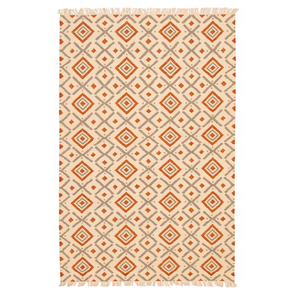 Ankara FW Cream Kilim 5'2" x 8'2" - 5'2 x 8'2