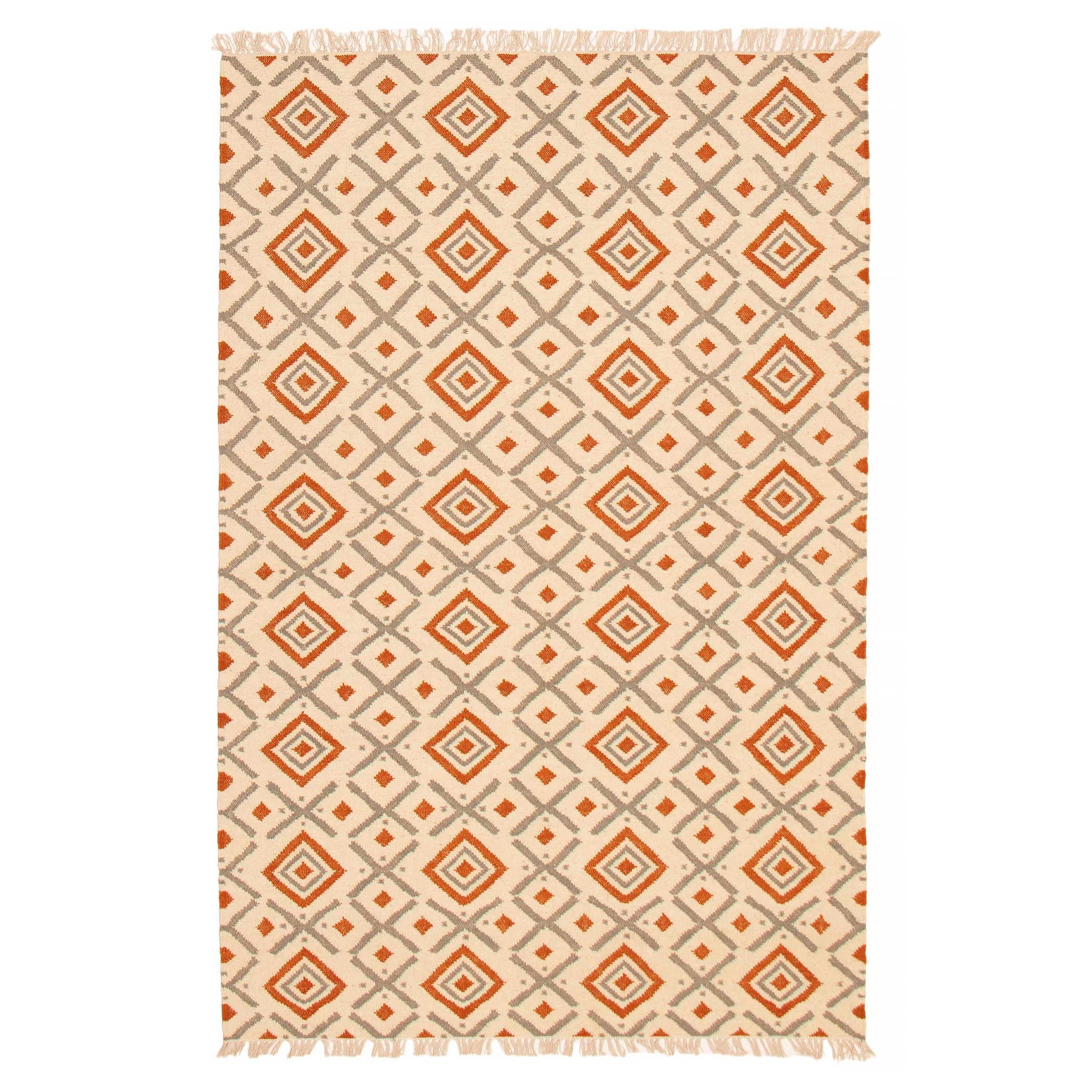 Ankara FW Cream Kilim 5'2" x 8'2" - 5'2 x 8'2