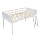 preview thumbnail 7 of 10, Twin Size Wood Low Loft Bed with Convertible Ladder, Sturdy Pine Frame, Full-Length Guardrails, No Box Spring Needed, White