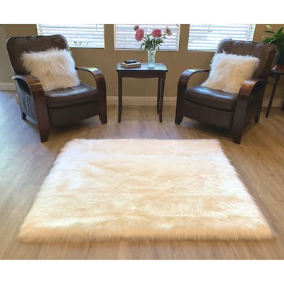 Legacy Home Faux Sheepskin Square Shag Area Rug