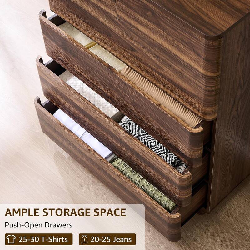 Modern 6 Drawer Dresser for Bedroom, Handle-less Wooden Dressers