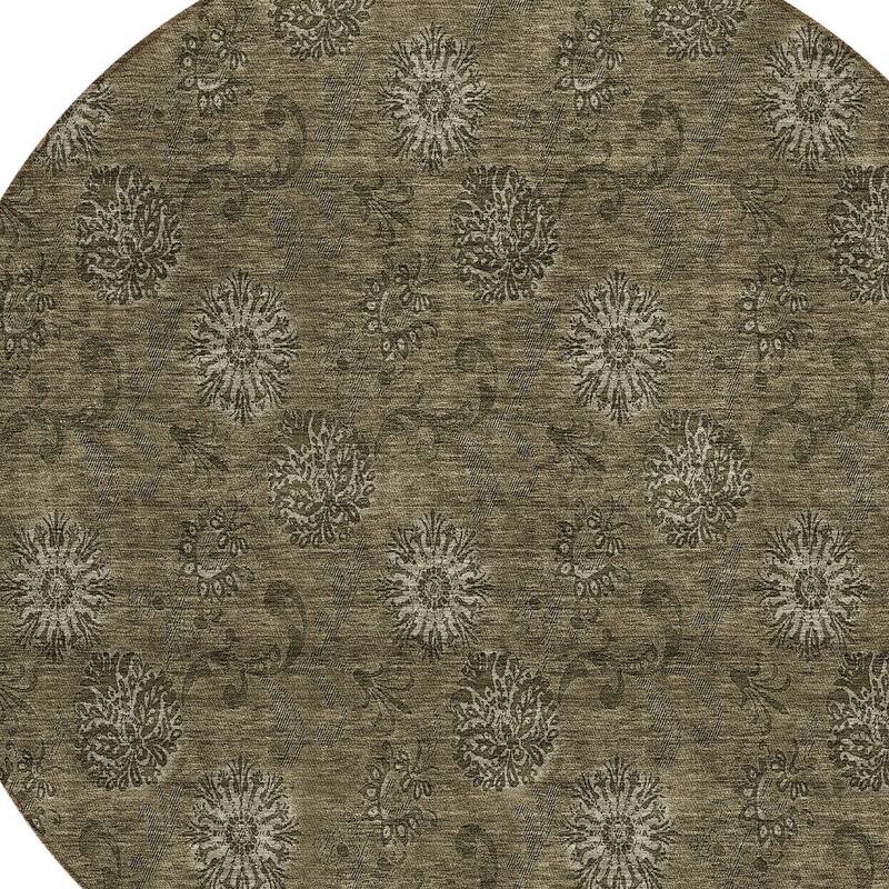 HomeRoots Floral Transitional Rectangle Outdoor Rug