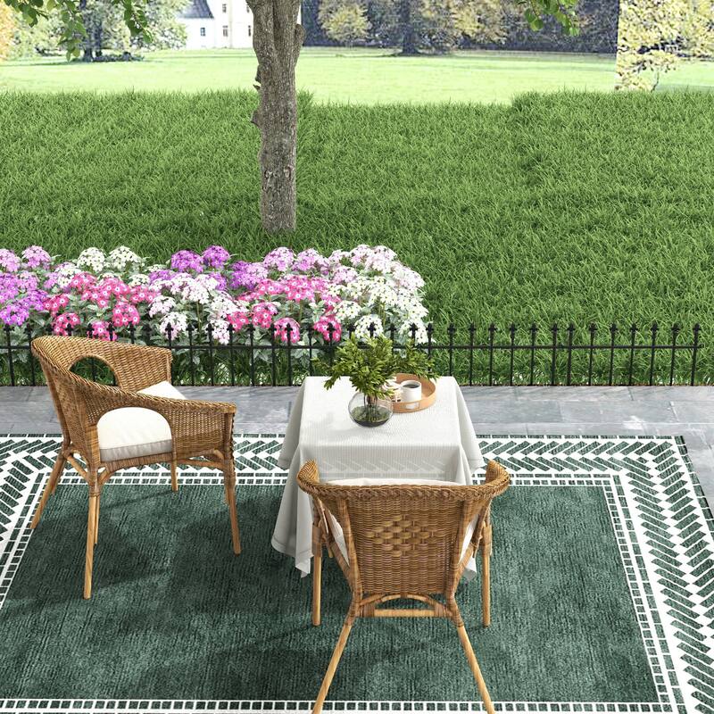 Outsunny Metal Decorative Garden Fence, 9.2' x 17.25" 5 Pack Steel Fence Panels, Decorative Border Fence for Landscape, Flower