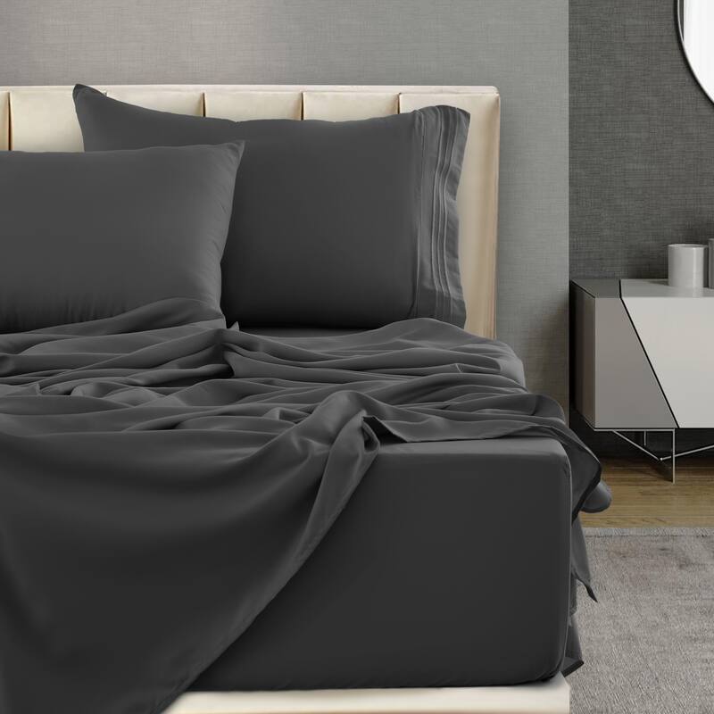 6 Piece Bed Sheet Set Deep Pocket Ultra Soft Microfiber Bedding Sheets