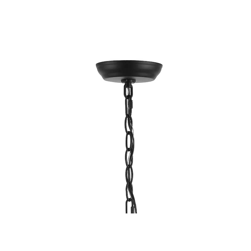 Gio Ring Iron Rustic Farmhouse LED Chandelier, by JONATHAN Y