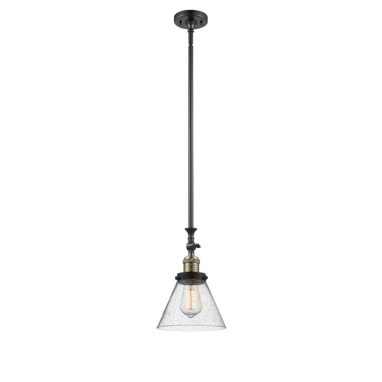 Innovations Lighting Large Cone 8" Wide Adjustable Mini Pendant - Polished Chrome / Matte White Cased