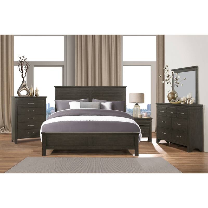 Hyacinthe Charcoal Gray Panel Bed