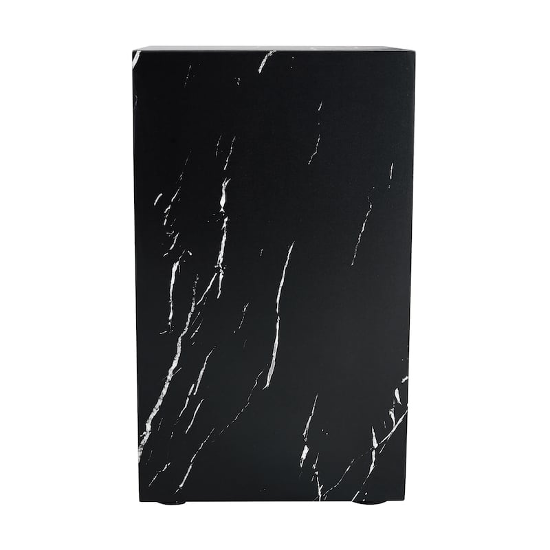 Modern Cube Accent Table Coffee Table with Faux Marble Patterned, End Table Dining Table for Living Room