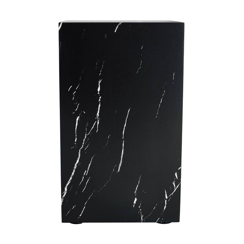 Modern Stylish Coffee Table Rectangular Coffee Table with Black Marble Texture Sticker, for Living Room