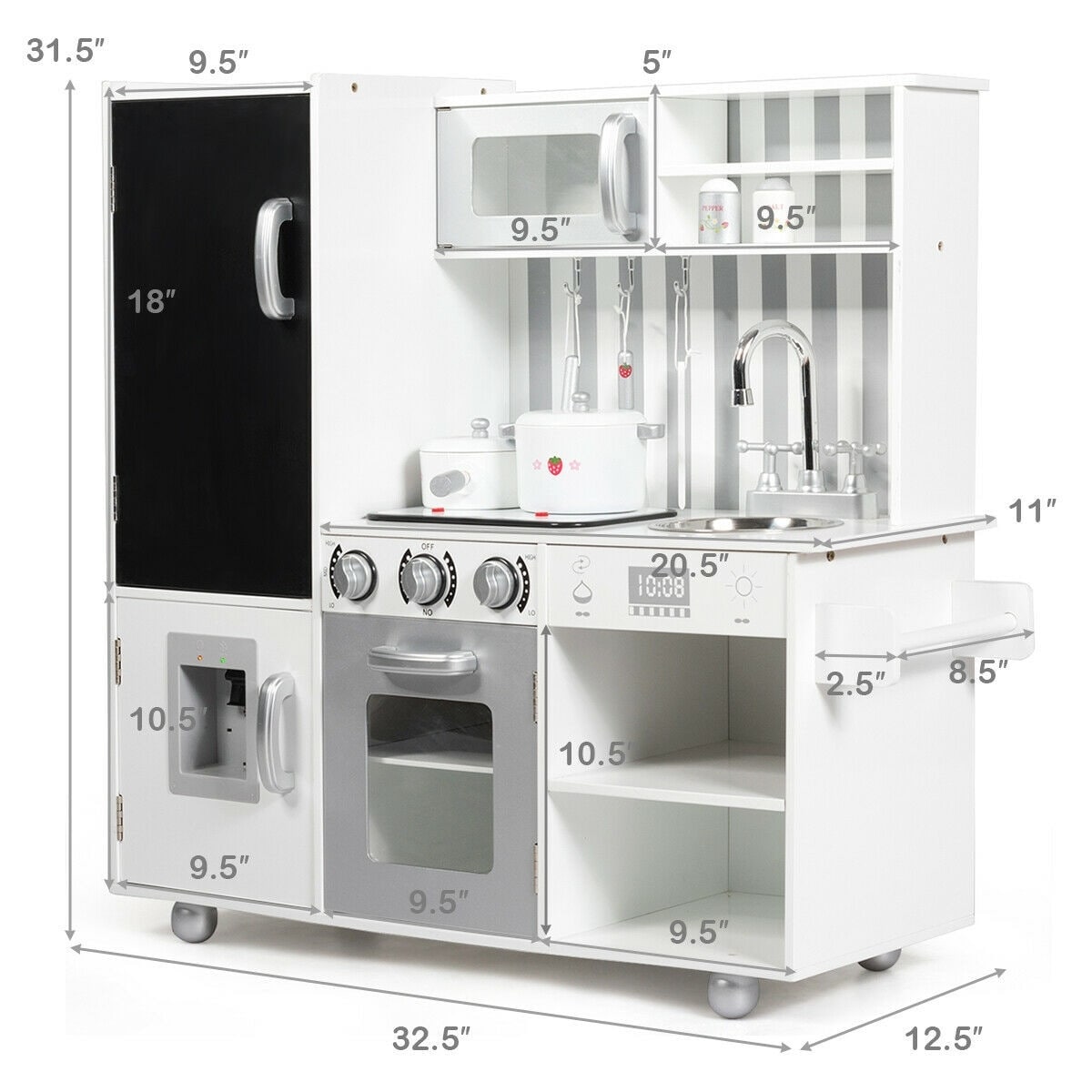 Imaginative Wooden Kitchen Playsets with Realistic Sound Effects