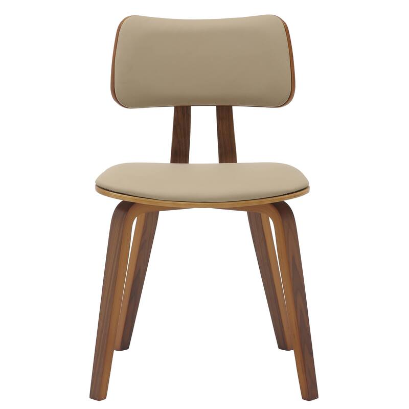 Leather Dining Chairs with Poplar Wood Frame and Open-Back Design Side Chair