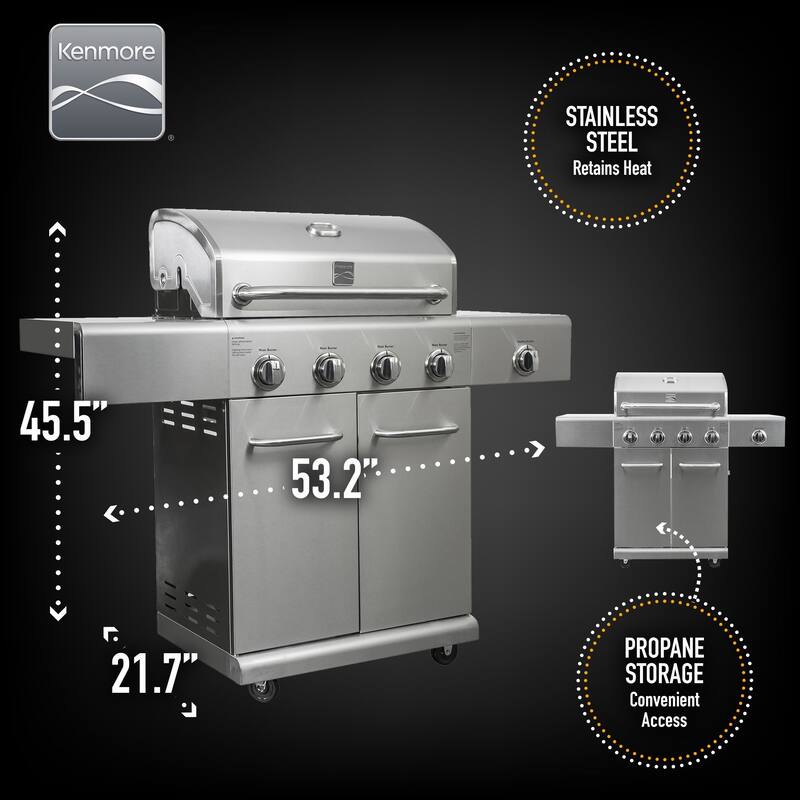 Kenmore 4 Burner with Searing Side Burner All Stainless Steel Grill