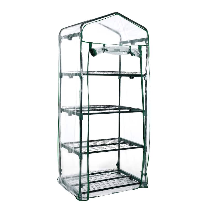 Aoodor 4 Tier Mini Greenhouse, 27x19x63 Inch