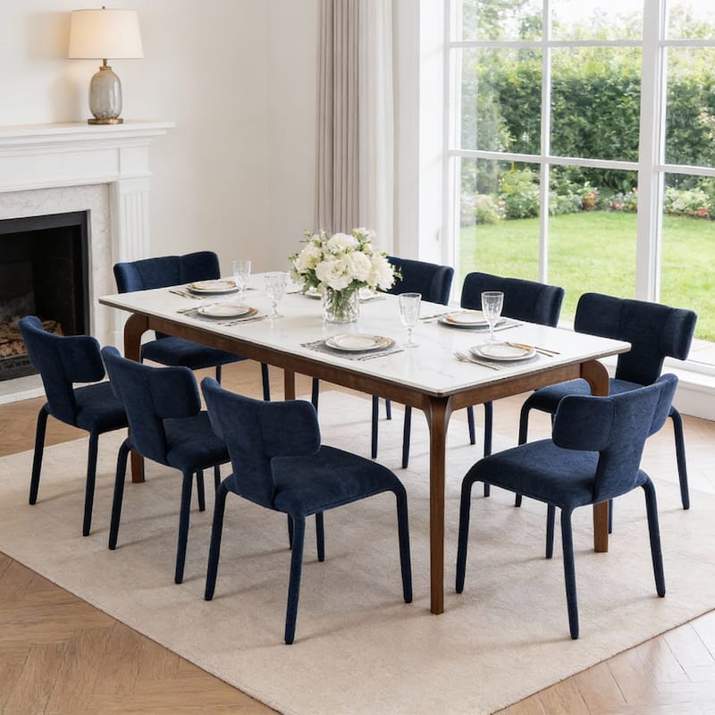 Modern Dining Chairs Set of 2, 18.9"Wx18.5"D Contemporary Fabric Side Chairs