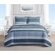 preview thumbnail 10 of 15, Nautica Ridgeport Cotton Reversible Quilt Set Blue - Full - Queen