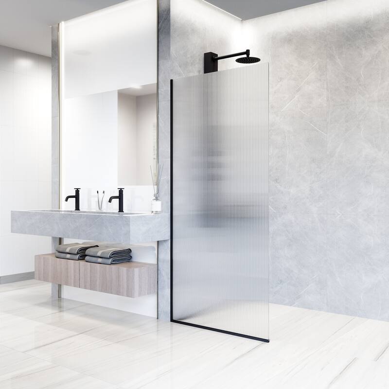 VIGO Zenith 34" W x 74" H Frameless Fixed Shower Screen